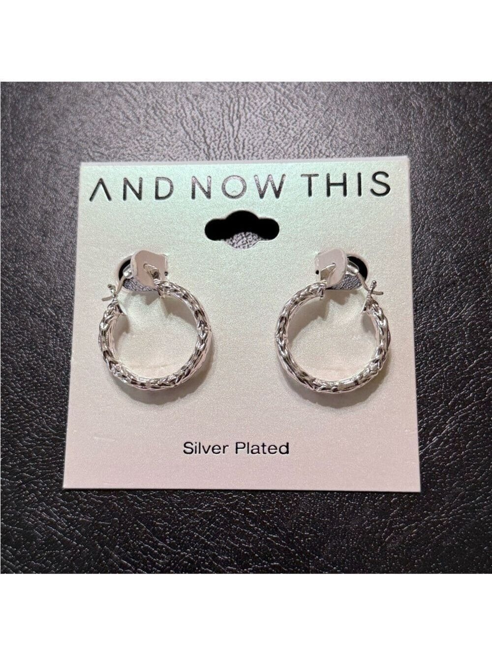 And Now This Silver Plated Hoop Earrings New